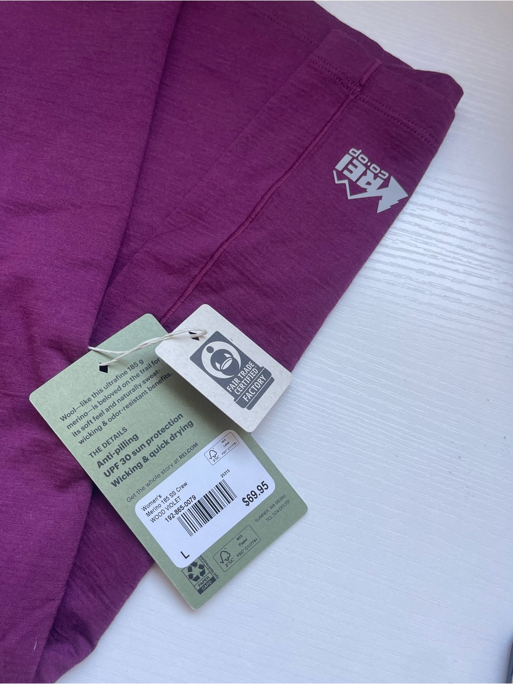 REI Merino Wool Women’s T Shirt LARGE (short sleeve) - Picture 4 of 6